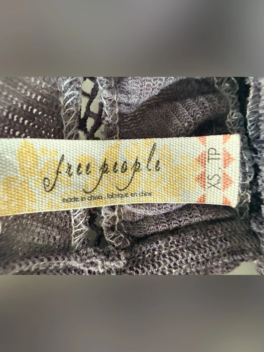 Free People Gray Knit Mix Peplum Top Size XS TP